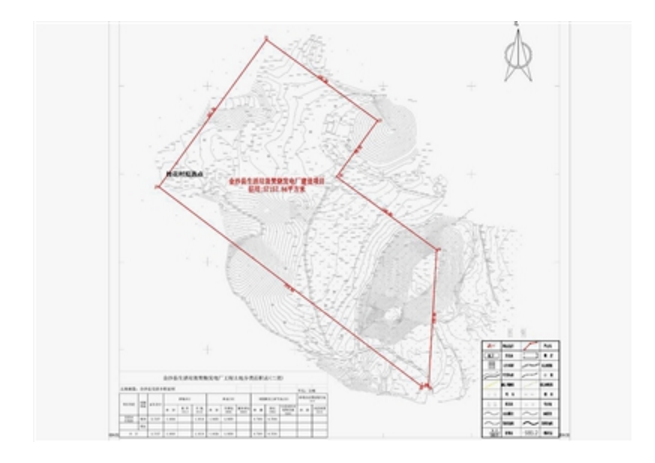 拟选厂址用地红线图  项目名称:金沙县生活垃圾焚烧发电项目