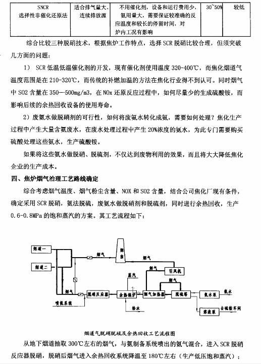 焦炉烟气脱销脱硫及余热回收一体化技术探讨