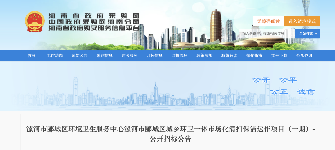 项目招标公告截图